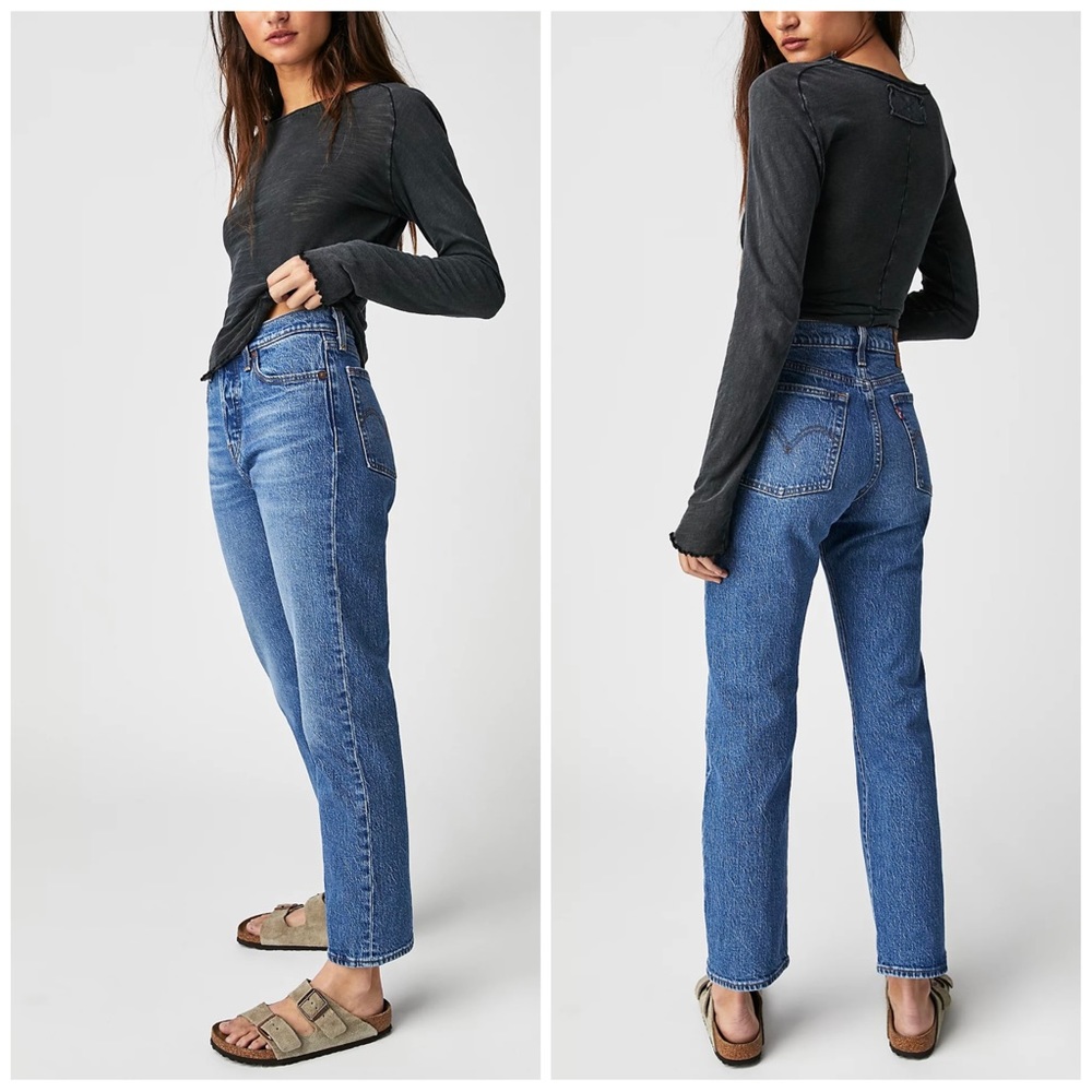 Levi’s Women’s Sz 27 501 High Rise Jeans Straight Medium Wash Denim Ankle